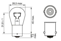 ŻARÓWKA 12V 21W KIER. BA15S /BOSCH/ PURELIGHT PG2.3. 1 987 302 201