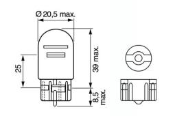 ŻARÓWKA 12V 21W/5W W3X16D /BOSCH/ PURE LIGHT PG2.3. 1 987 302 252