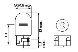 ŻARÓWKA 12V 21W W3X16D W21W /BOSCH/ PURELIGHT PG2.3. 1 987 302 251