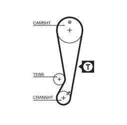 PASEK ROZRZ.TOYOTA /117*21,1/ 1,6 16V   92- GATES PR5403XS