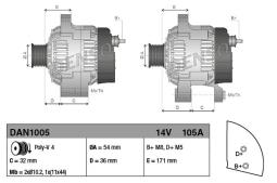 ALTERNATOR DENSO DENSO DAN1005