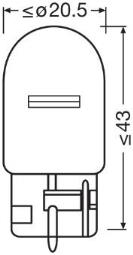 ŻARÓWKA 12V W21W 12V 21W W3x16d ORIGIN OSRAM OSR 7505