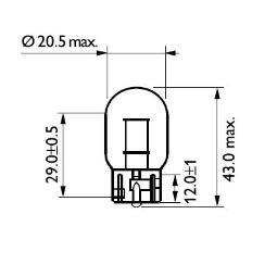 ŻARÓWKA 12V 21W WY21W W3X16D/POMARAŃCZOWA/ PHILIPS PH 12071