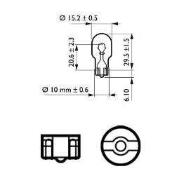 ŻARÓWKA 12V 16W W16W W2,1X9,5D PHILIPS PH 12067