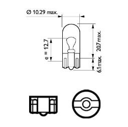 ŻARÓWKA 12V 5W W5W W2,1X9,5D T10 /PREMIUM/ PHILIPS PH 12961CP