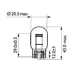 ŻARÓWKA 12V W21/5W 21W/5W W3X16D PHILIPS PH 12066